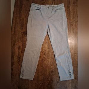 J Jill Jeans Womens 10 Authentic Fit Slim Ankle Grey Stretch High Rise